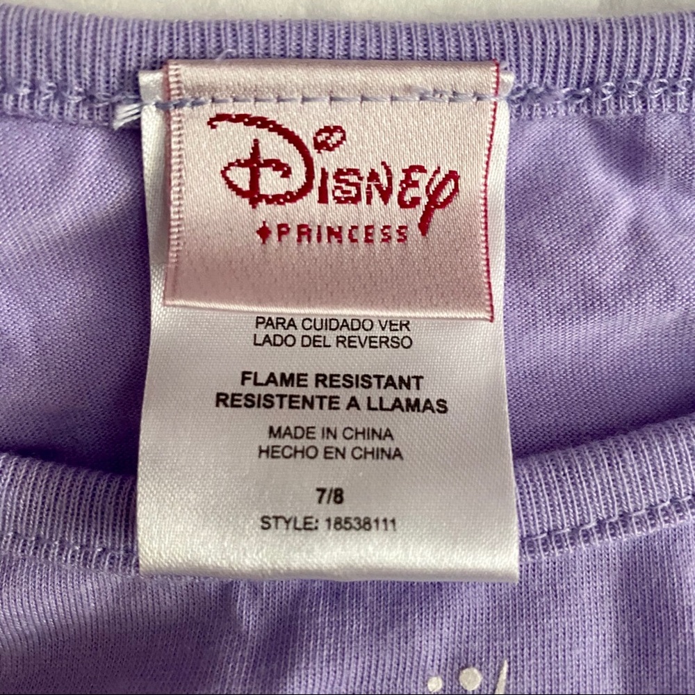 Disney Princess Lavender Sleep Shirt Size 7/8 - Picture 4 of 5